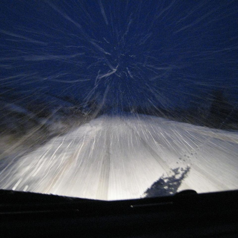 Challenging road conditions on way home