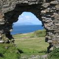 View of Loch Linnie through ruins of Achadun Castle