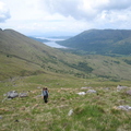 Climbing the slopes of Beinn Sgulaird. Loch Creran behind