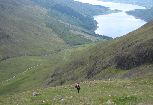 Descending to the track
