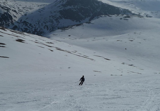 'Hilly' heading down the back of Cairngorm