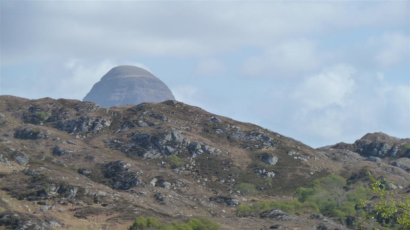 End of Suilven looming above the wee hills near Lochinver School