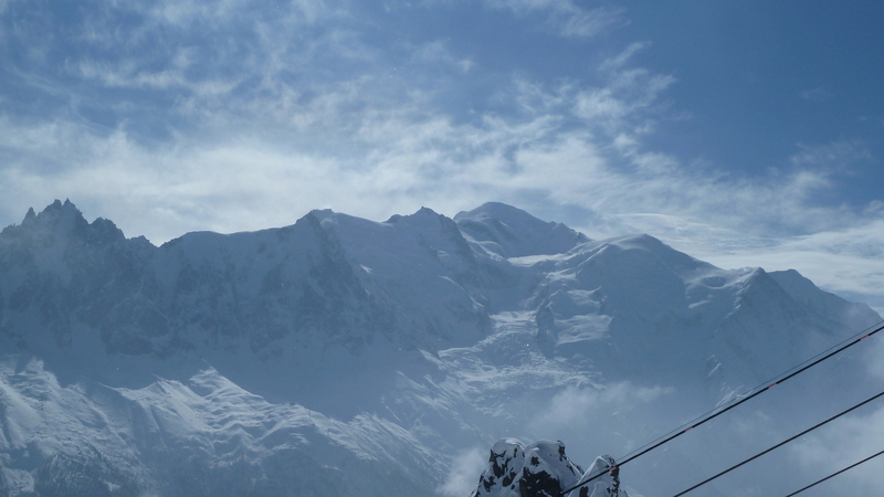 Glacier des Bossons, Mont Blanc behind