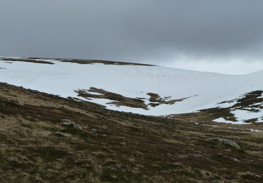 Quite a bit of snow in coire on Beinn Bhrotain