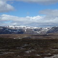 Carn Toul left distance, Ben Macdui Centre, Beinn Mheadhoin right (with the tors)