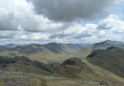 Sgurr Mhaoraich looking west along South Kintail Ridge