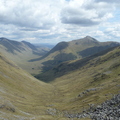 View from Bealach down Coire a' Chaorainn, Munro right is Gleouraich