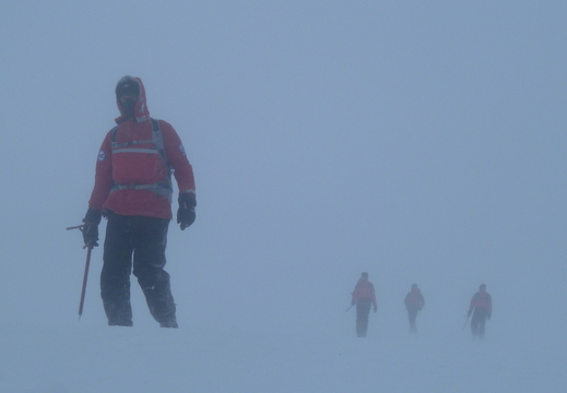 Heading down, weather not improving!