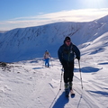 Skinning up from above Caenlochan Glen (where we had stopped for lunch)