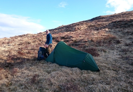 Colin with melted tent