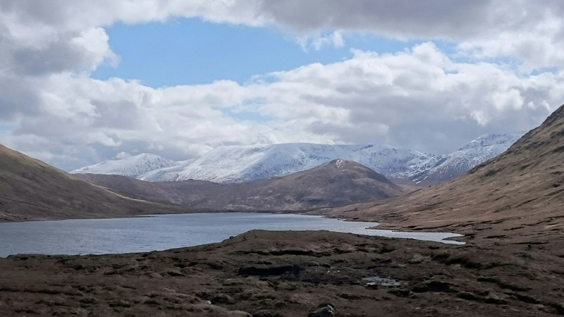 Loch Calavie, towards Mullardoch Munros