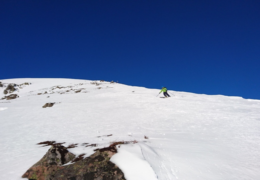 Skied into Coire Raibeirt, across the top of the steep gully...