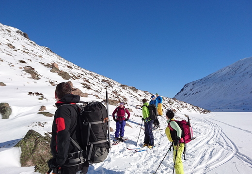 Traversed out right to SW end of loch Avon