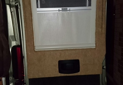 Rear doors had no insulation - insulated inside with sticky back matting, then used wall carpet