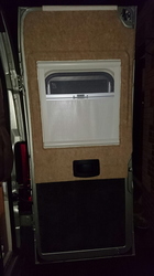 Rear doors had no insulation - insulated inside with sticky back matting, then used wall carpet