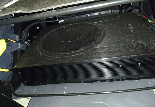 Subwoofer - shifted from old van under drivers seat