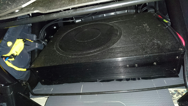 Subwoofer - shifted from old van under drivers seat