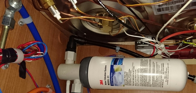 3M Water filter under kitchen sink in line with existing tap