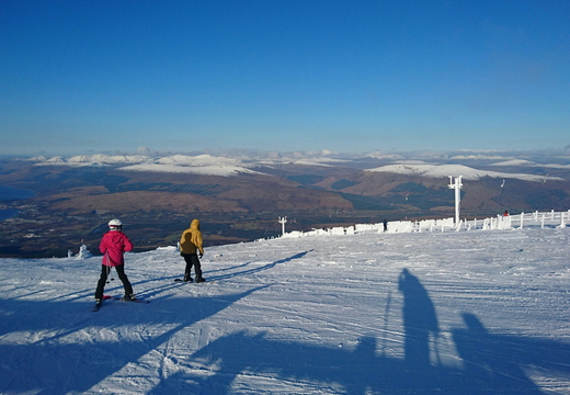 Looking down summit run