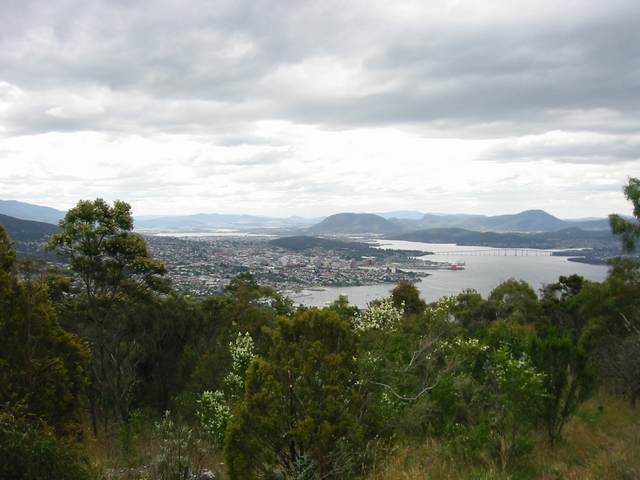 Hobart from a nearby hill