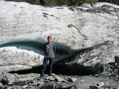 Me in front of the glaciers' terminal face