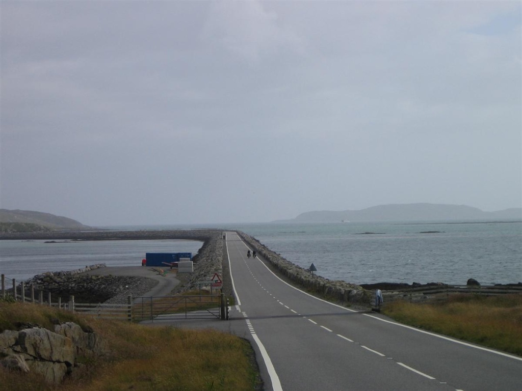 Looking back from north end of Causeway that joins South Uist to Eriskay. Barra ferry runs into Eriskay.